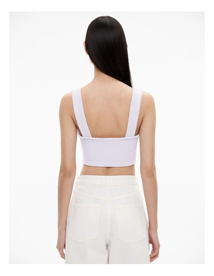 Cropped Rib Knit Top in Lilac Tint image 4