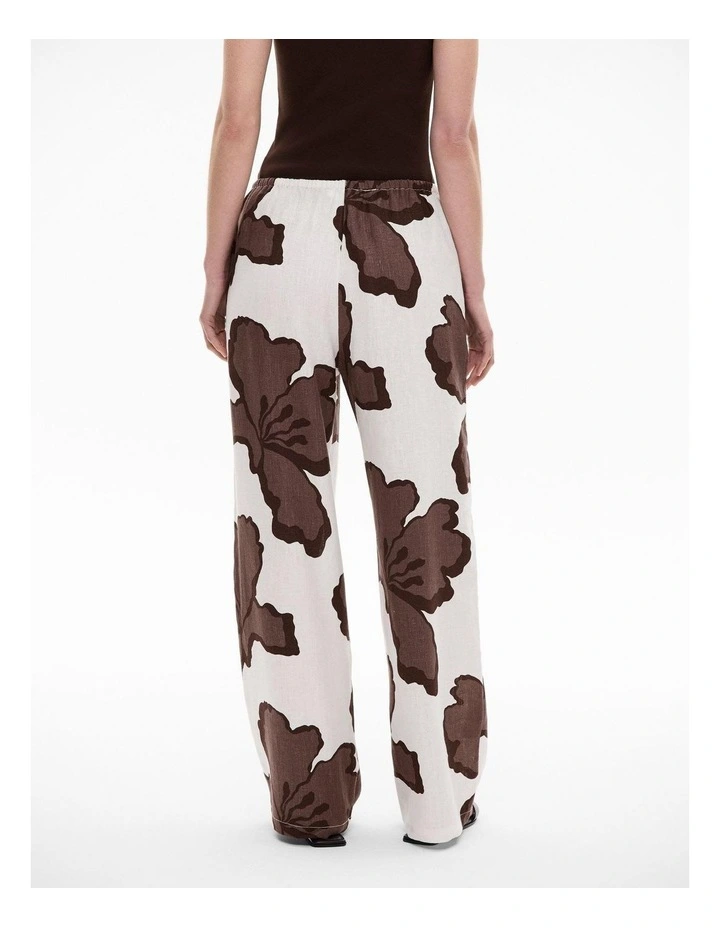 Linen Pull On Pant in Peppercorn Print image 4