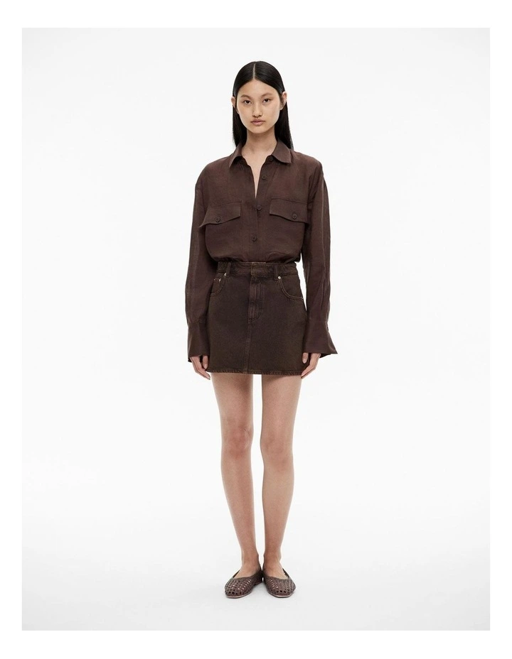 Utility Pocket Shirt in Chocolate Brown image 2