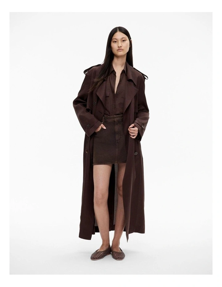 Utility Pocket Shirt in Chocolate Brown image 3