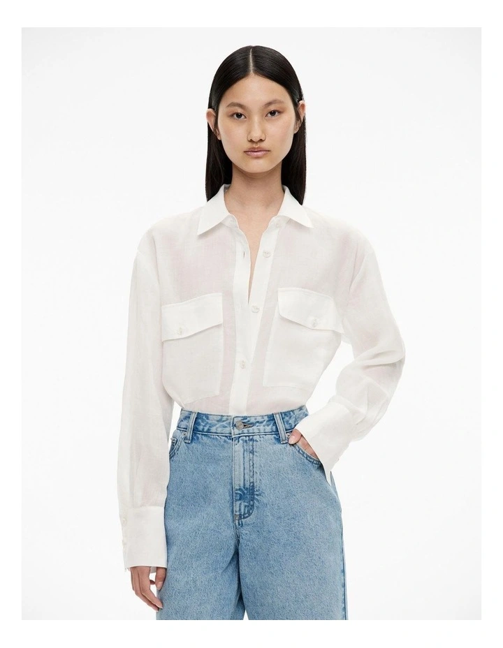 Utility Pocket Shirt in Fresh White image 1