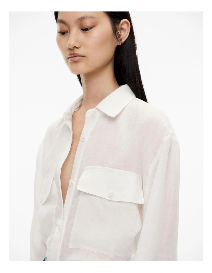 Utility Pocket Shirt in Fresh White image 3