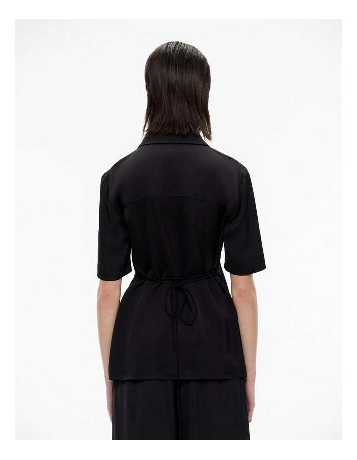 Tie Waist Shirt in Black image 4