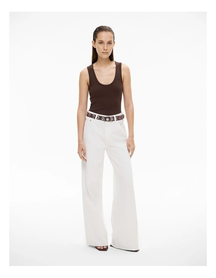 Scoop Rib Tank in Chocolate Brown image 2