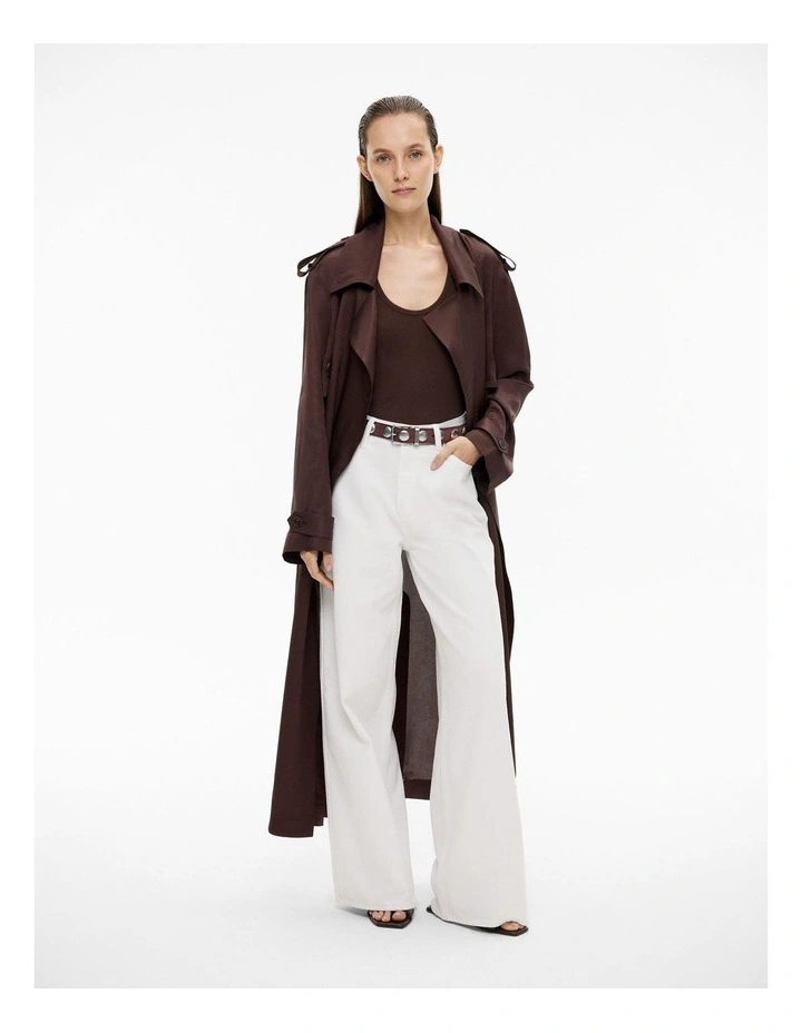 Scoop Rib Tank in Chocolate Brown image 4