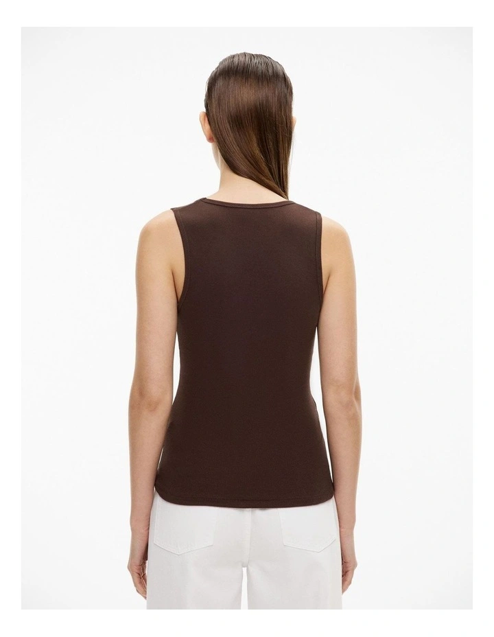 Scoop Rib Tank in Chocolate Brown image 5