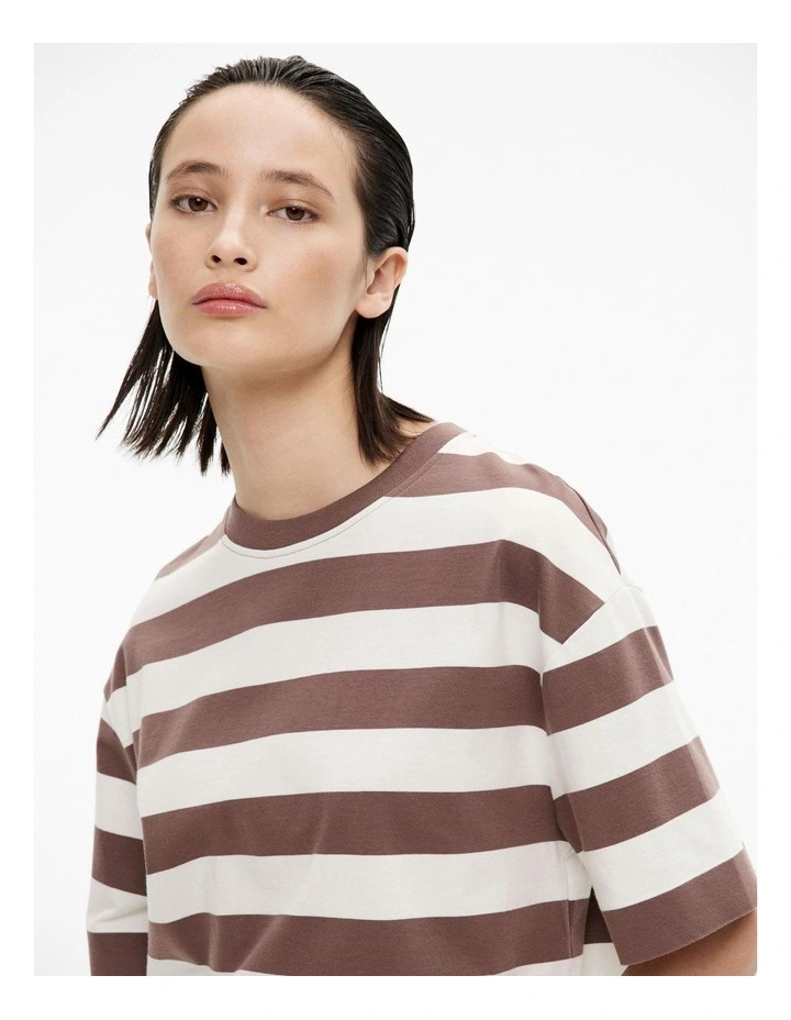 Stripe Crop T-shirt in Peppercorn image 3