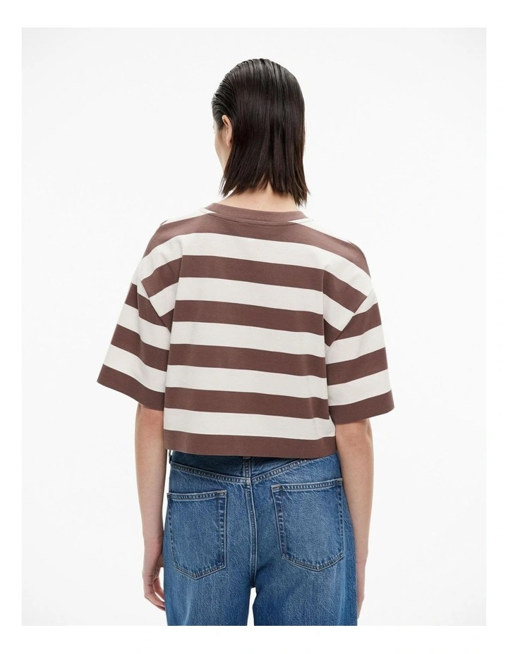 Stripe Crop T-shirt in Peppercorn image 4