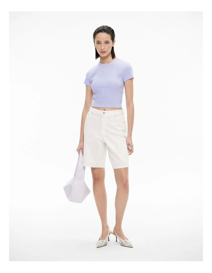 Rib Baby Tee in Lilac Tint image 2
