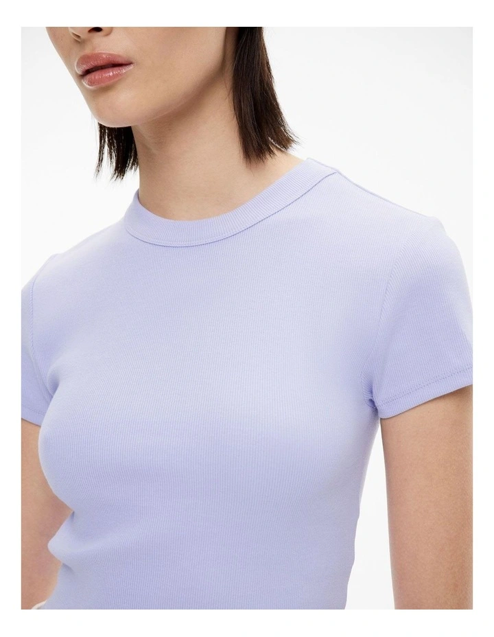Rib Baby Tee in Lilac Tint image 3