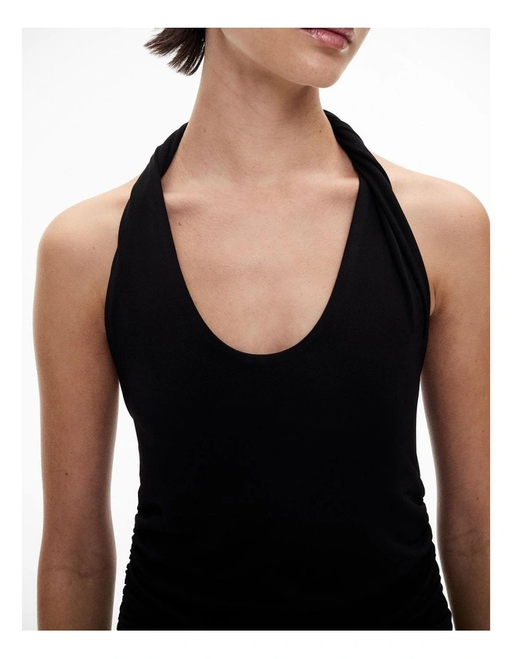 Jersey Twist Dress in Black image 3