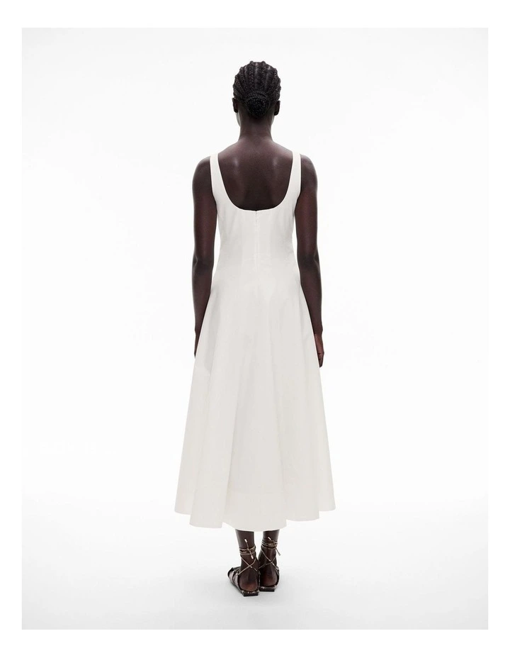 Seam Detail Midi Dress in Fresh White image 4