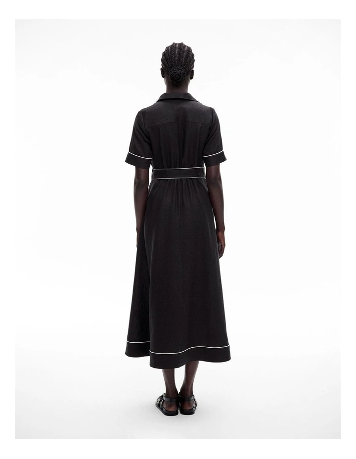 Utility Short Sleeve Maxi Dress in Black image 4