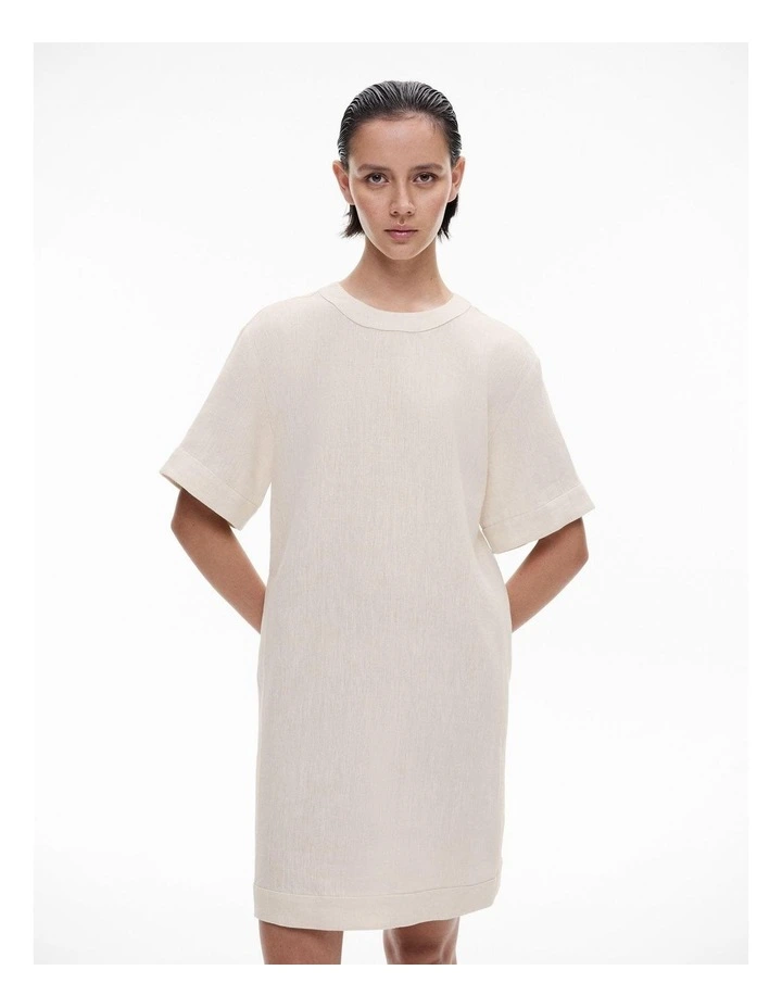 Linen Tee Dress in Stone Yd image 2