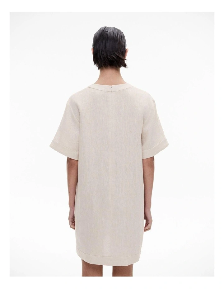 Linen Tee Dress in Stone Yd image 4