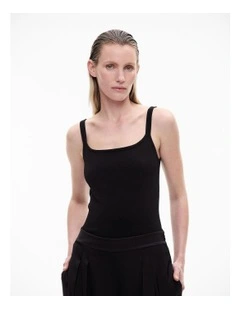 Fine Knit Tank in Black