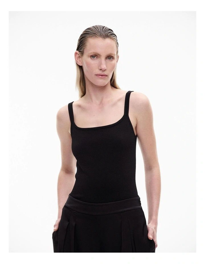 Fine Knit Tank in Black image 1