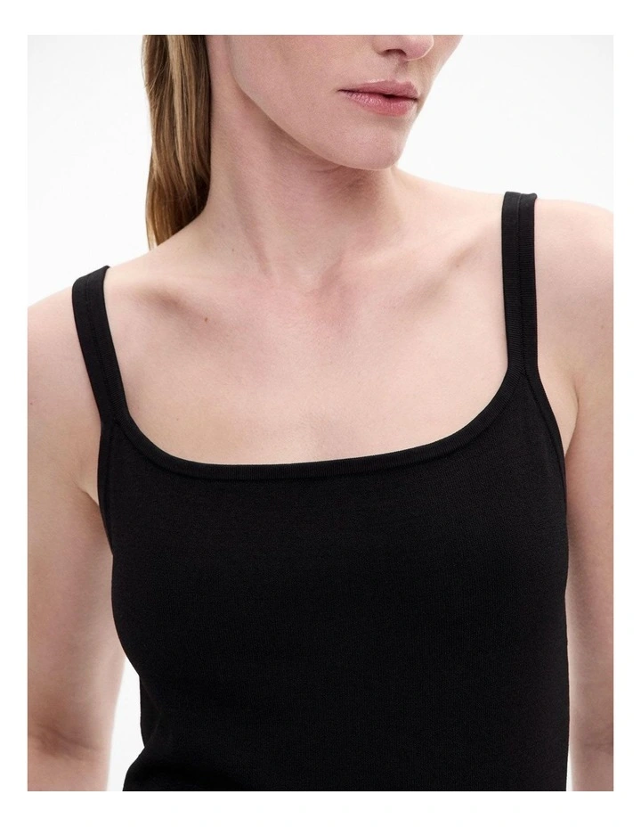 Fine Knit Tank in Black image 3