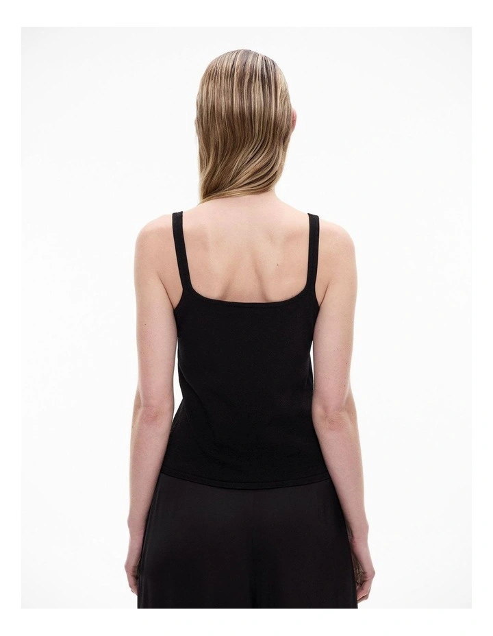 Fine Knit Tank in Black image 4