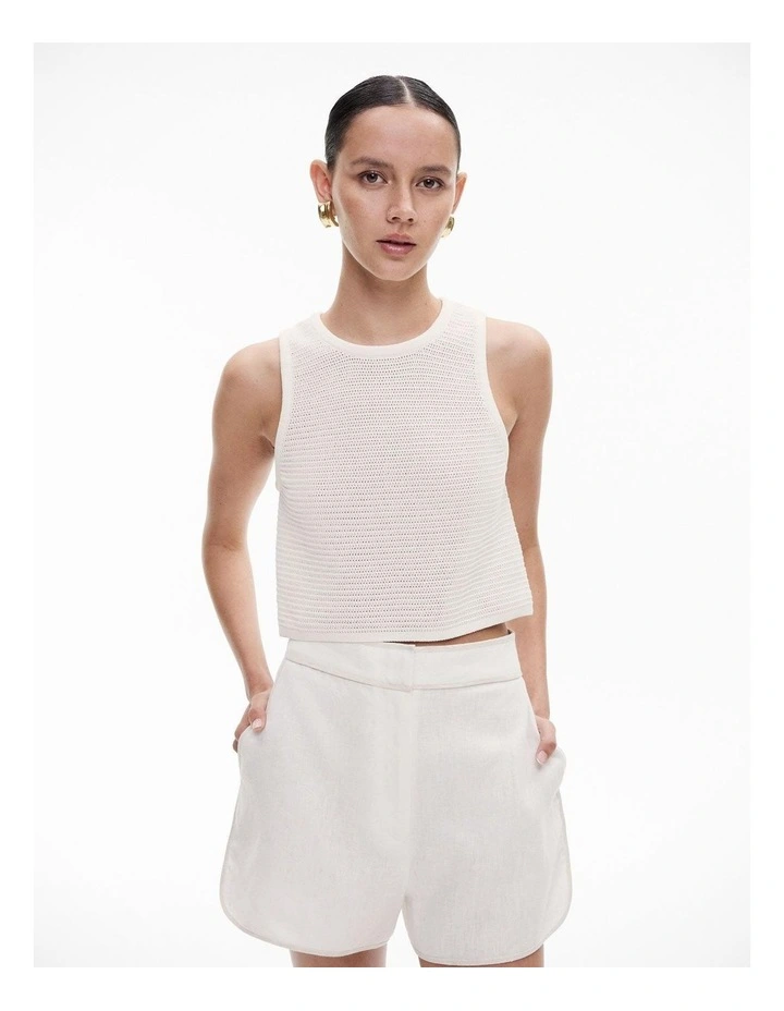 Stitch Knit Tank in Fresh White image 1