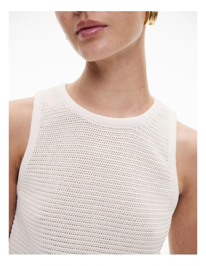 Stitch Knit Tank in Fresh White image 3