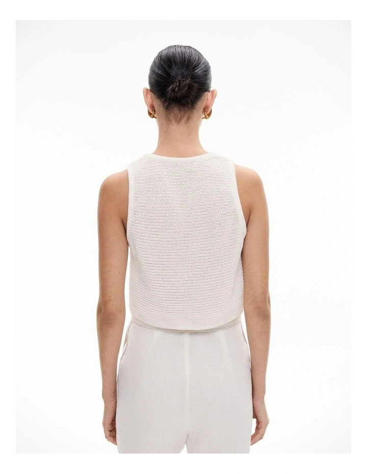 Stitch Knit Tank in Fresh White image 4
