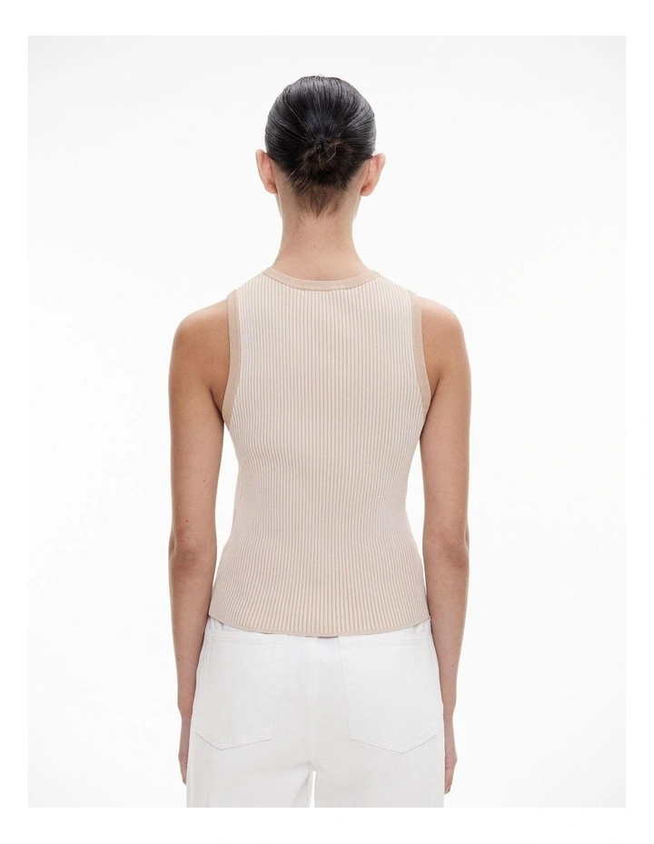 Rib Knit Tank in Toasted Almond image 4
