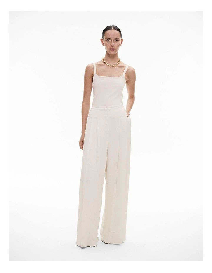Pleat Pant in Chalk image 2