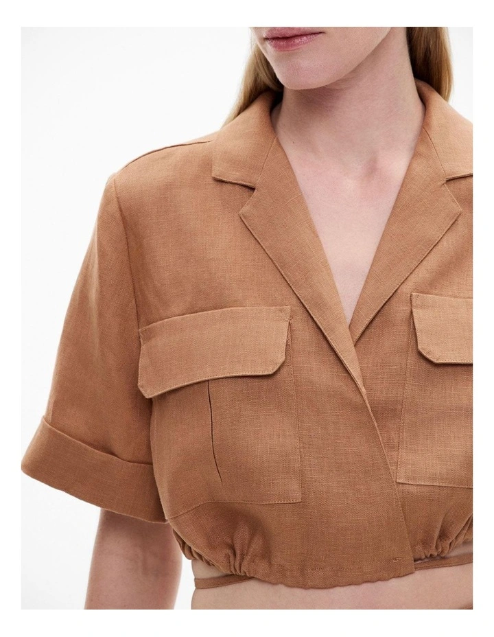 Utility Tie Shirt in Nutmeg image 3