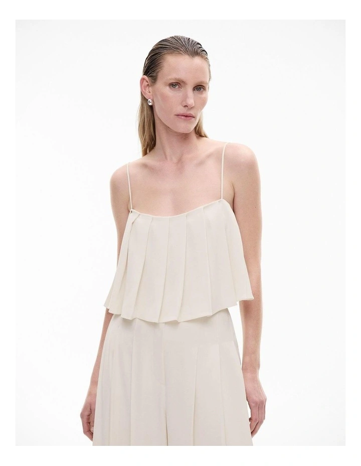 Pleat Camisole in Chalk image 1