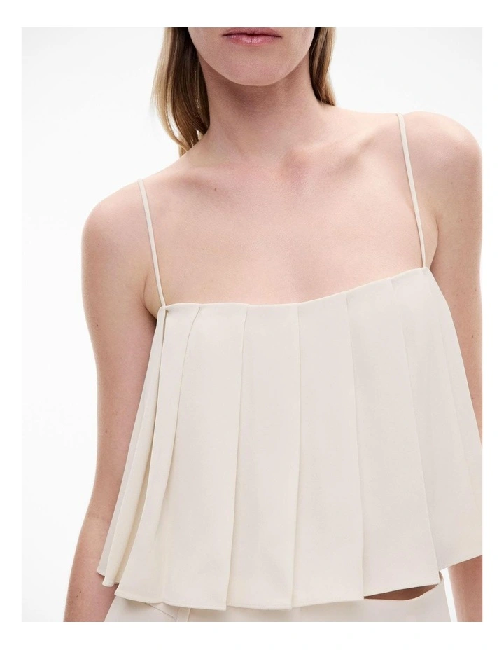 Pleat Camisole in Chalk image 3