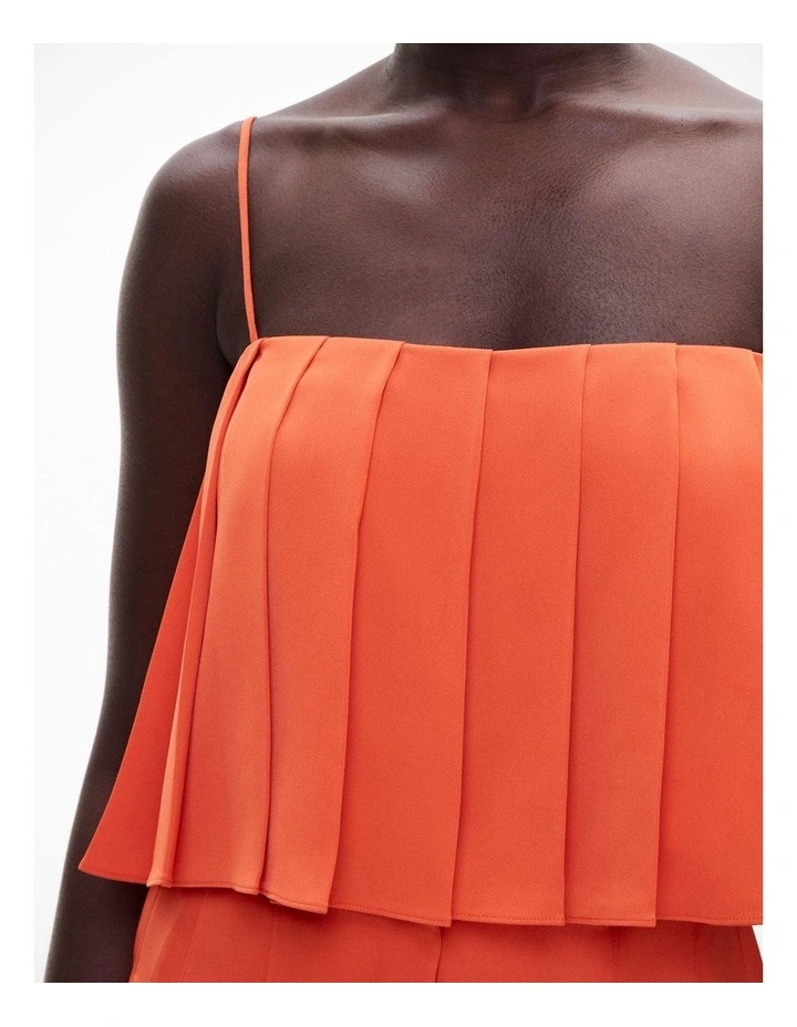 Pleat Camisole in Tangerine image 3