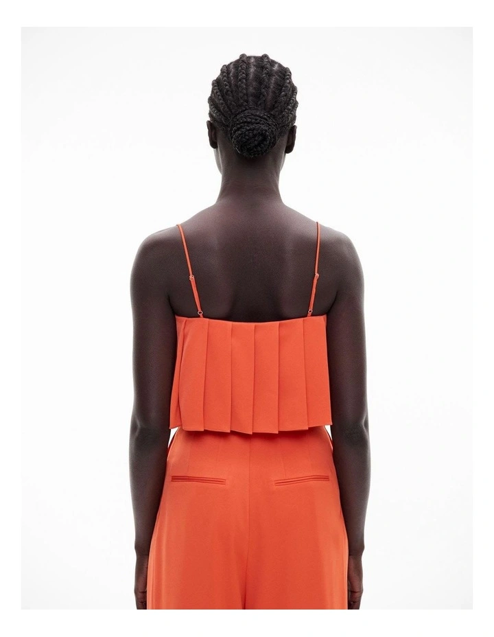 Pleat Camisole in Tangerine image 4