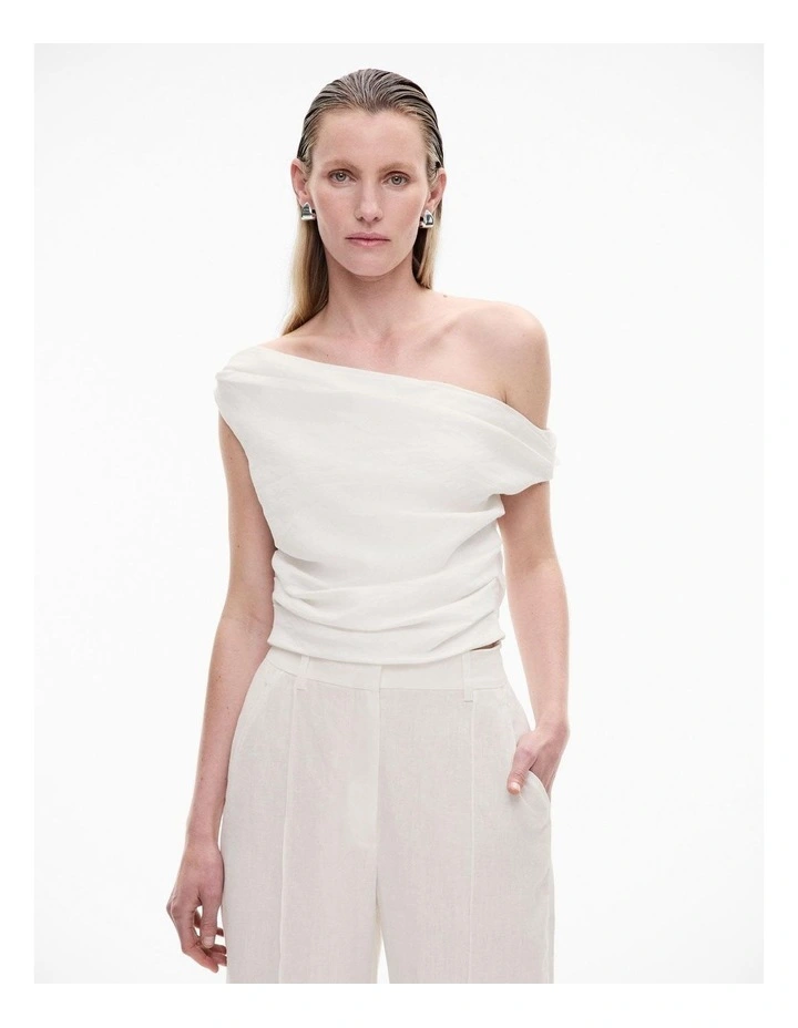 Off Shoulder Top in Fresh White image 1