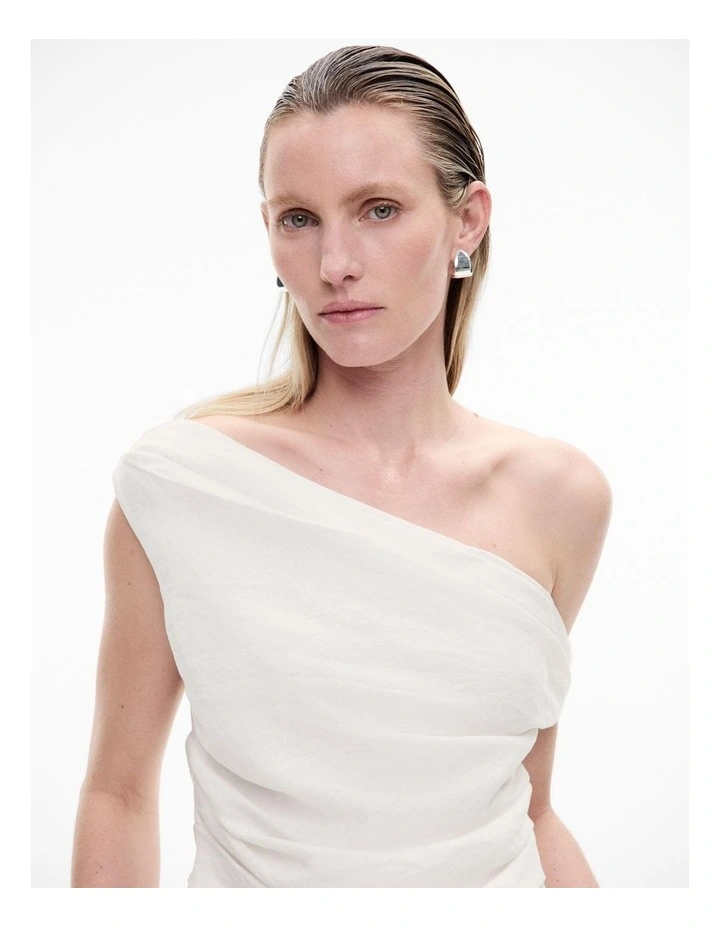 Off Shoulder Top in Fresh White image 3