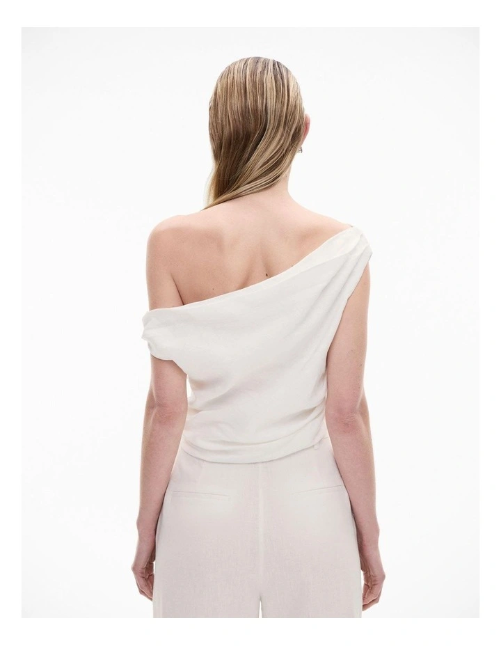 Off Shoulder Top in Fresh White image 4