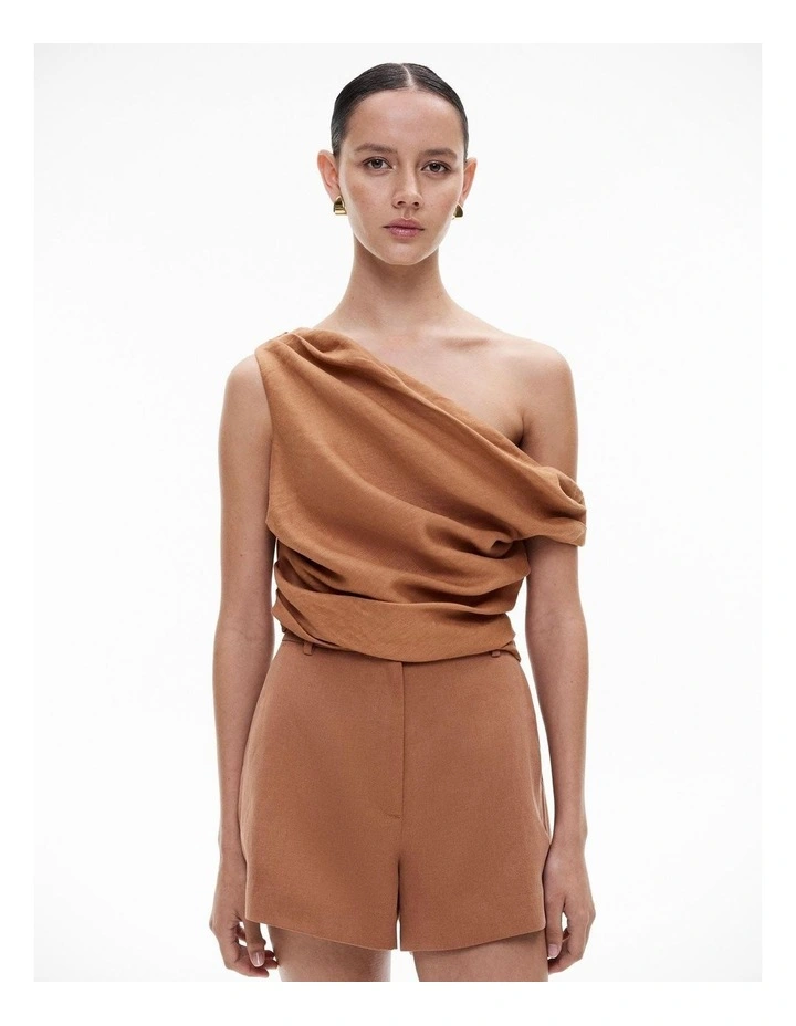 Off Shoulder Top in Nutmeg image 1