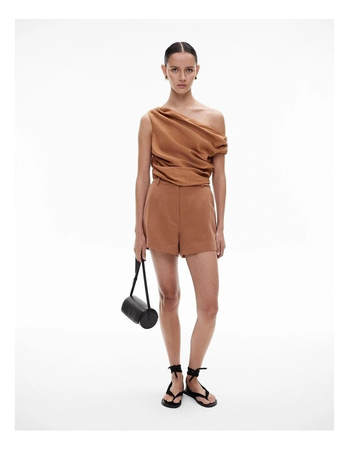 Off Shoulder Top in Nutmeg image 2