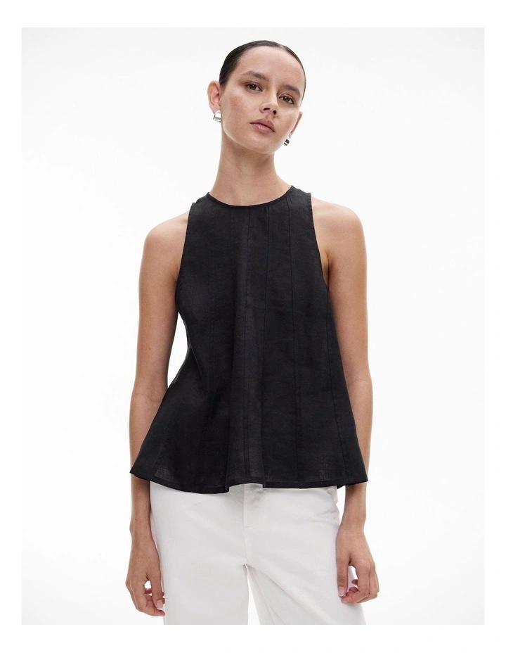 Seam Detail Tank in Black image 1