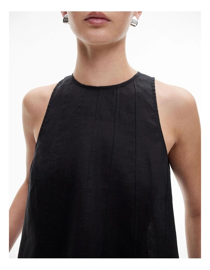 Seam Detail Tank in Black image 3