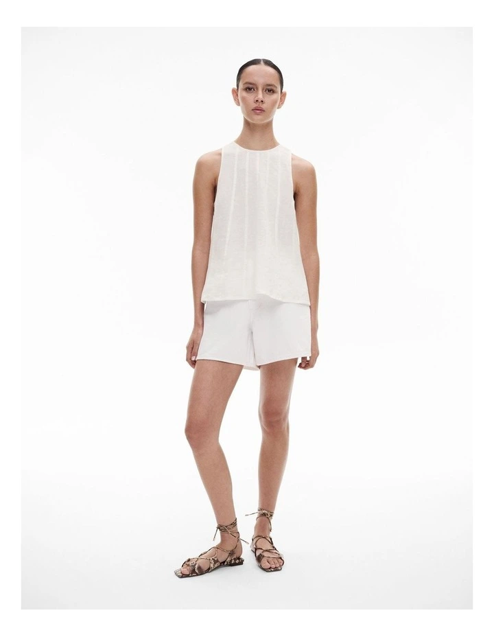Seam Detail Tank in Fresh White image 2
