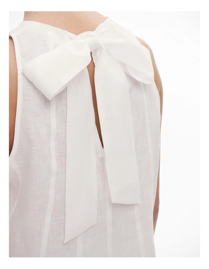 Seam Detail Tank in Fresh White image 3