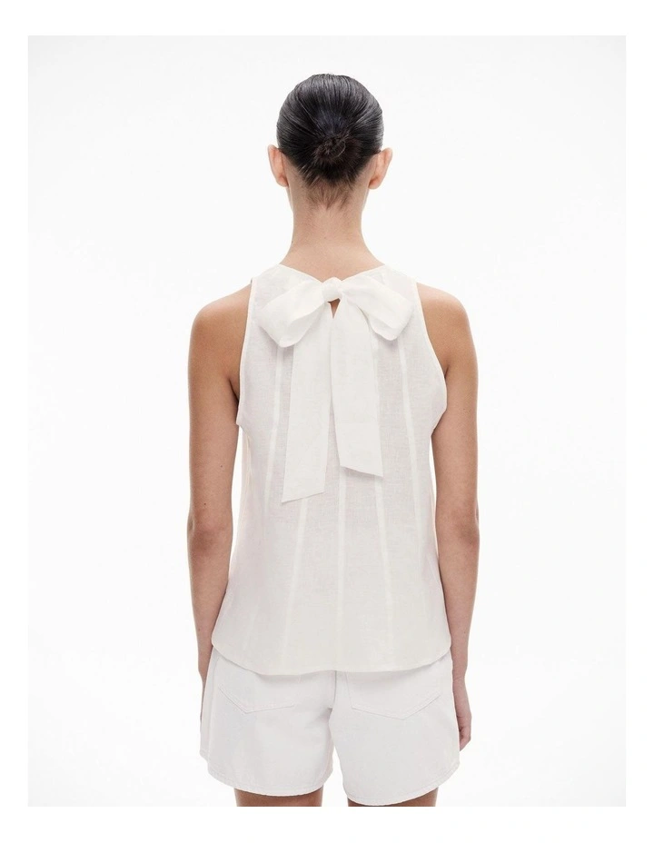 Seam Detail Tank in Fresh White image 4