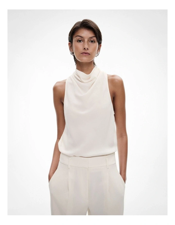Draped Top in Chalk image 1