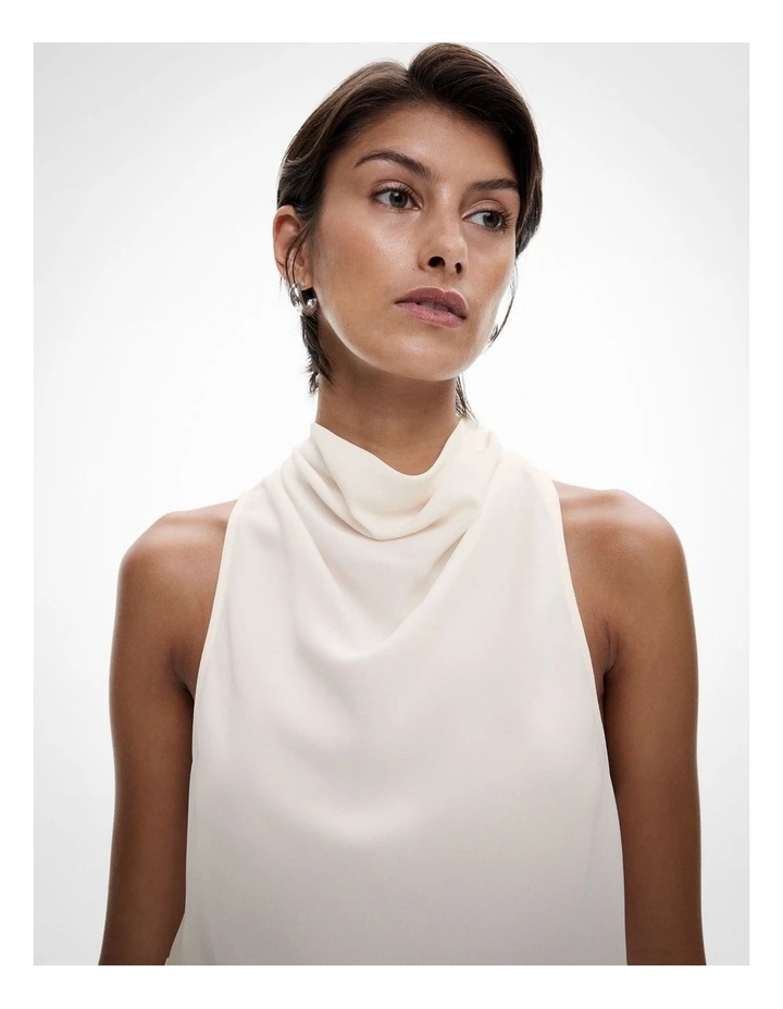 Draped Top in Chalk image 3