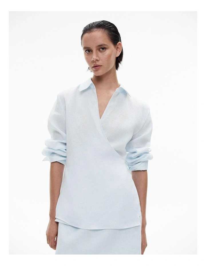 Wrap Shirt in Baby Blue image 1