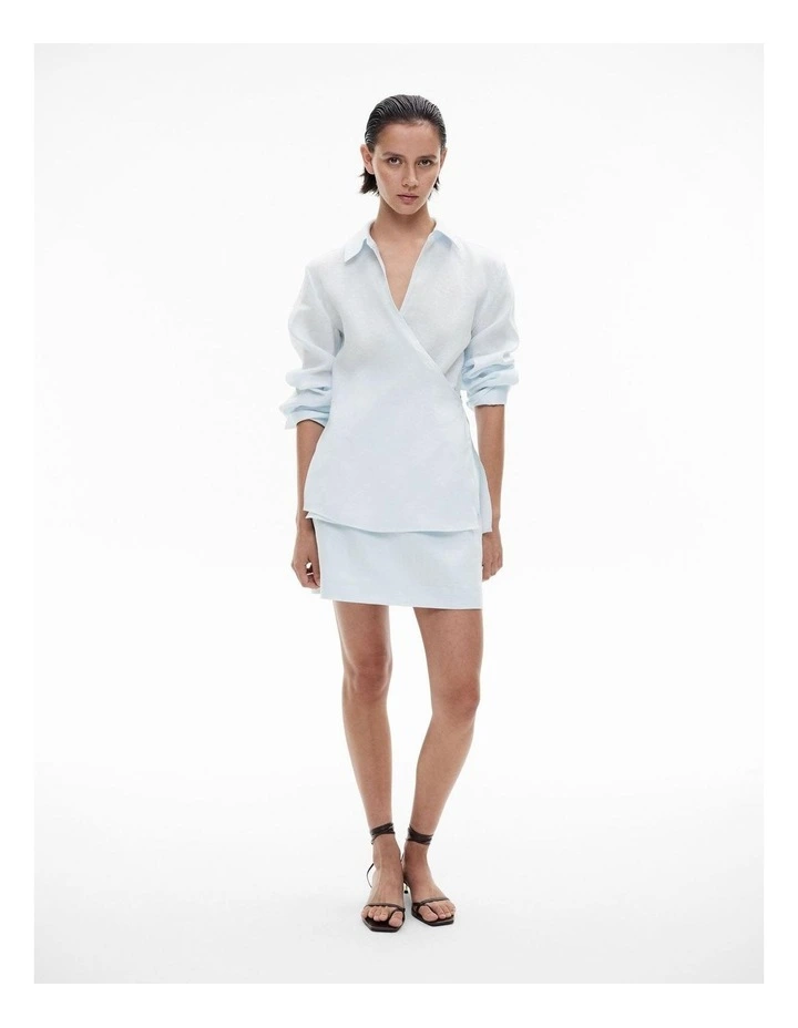 Wrap Shirt in Baby Blue image 2