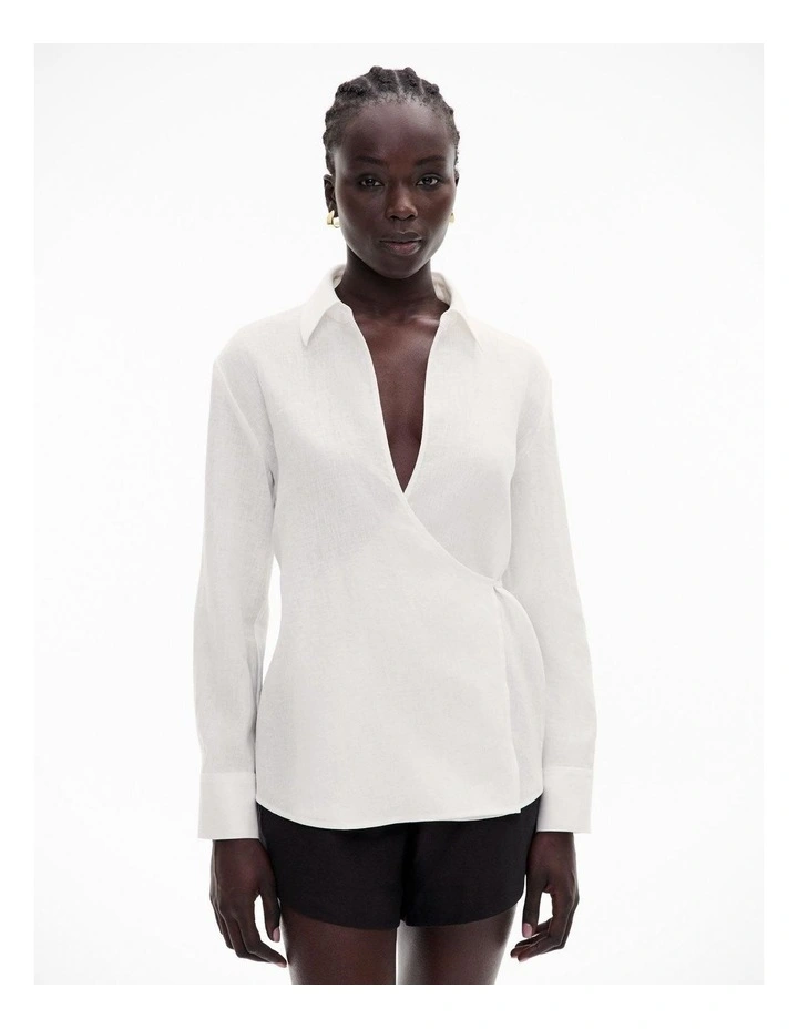 Wrap Shirt in Fresh White image 1