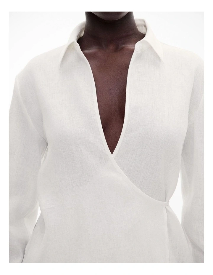 Wrap Shirt in Fresh White image 3