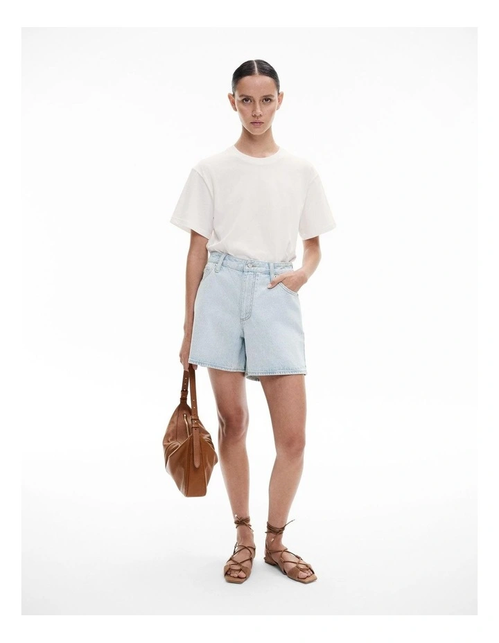 Denim Short in Washed Denim image 2
